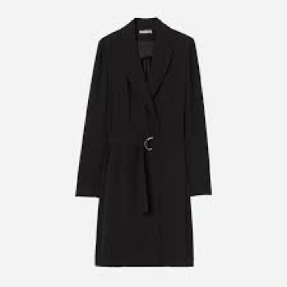 Black belted blazer dress